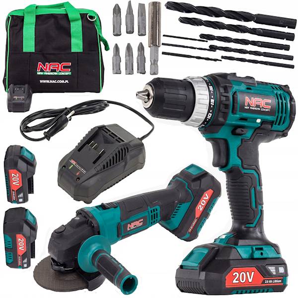WIERTARKO WKRĘTARKA+SZLIFIERKA NAC CDB-AGE-LI-20V