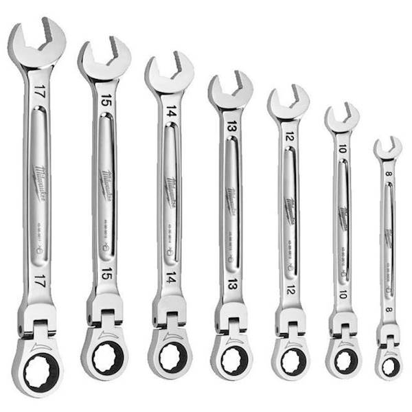 Klucze płasko-oczkowe z grzechotką 7szt Milwaukee - 4932478557