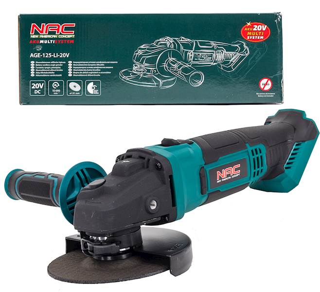 Szlifierka kątowa aku. NAC AGE-125-LI-20V BODY