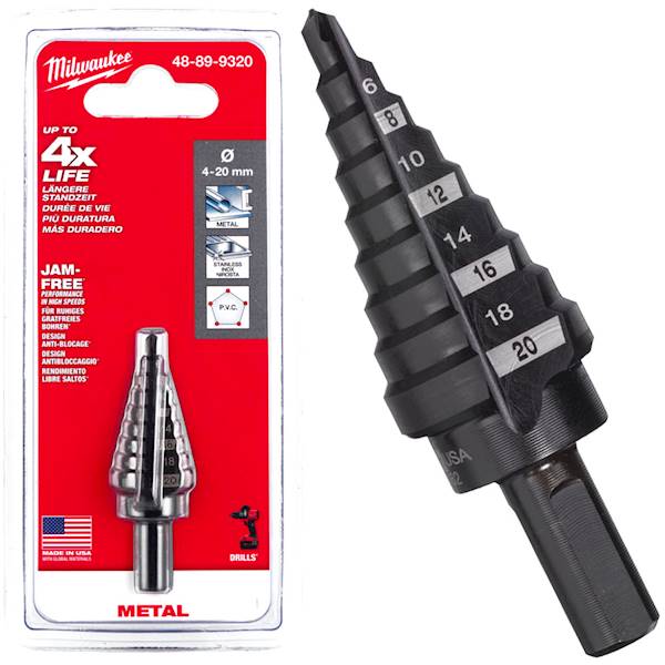 Wiertło stopniowe stożkowe 4-20mm Milwaukee - 48899320
