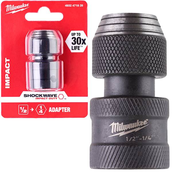 Adapter uchwyt bitów udarowy 1/2 na 1/4 Milwaukee - 4932471828