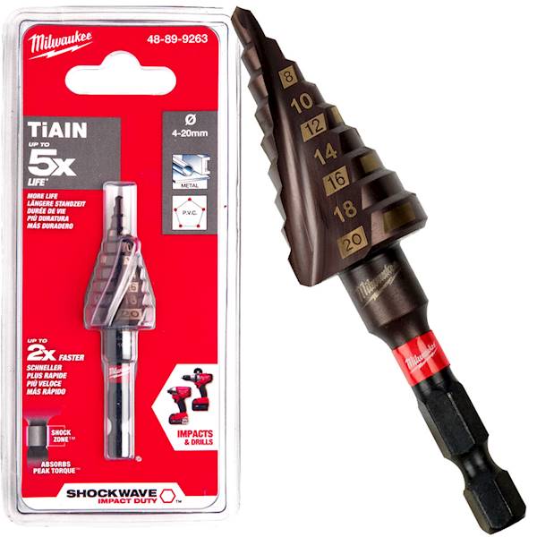 Wiertło stopniowe UDAROWE Milwaukee HEX 4-20mm   48899263