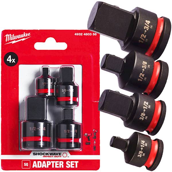 Zestaw adapterów redukcji udarowych 4szt Milwaukee   4932480356