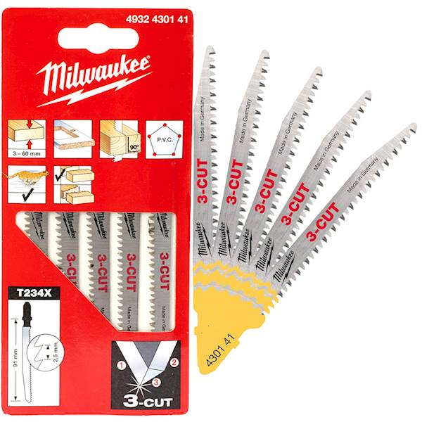 Brzeszczoty do wyrzynarki T Drewno PCV Milwaukee - 4932430141