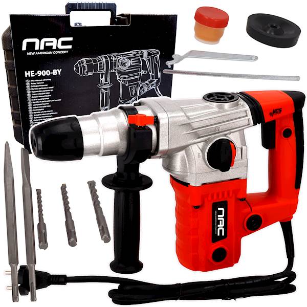 Młoto-wiertarka NAC HE-900-BY 4J 900W SDS+ Blokowanie dłuta