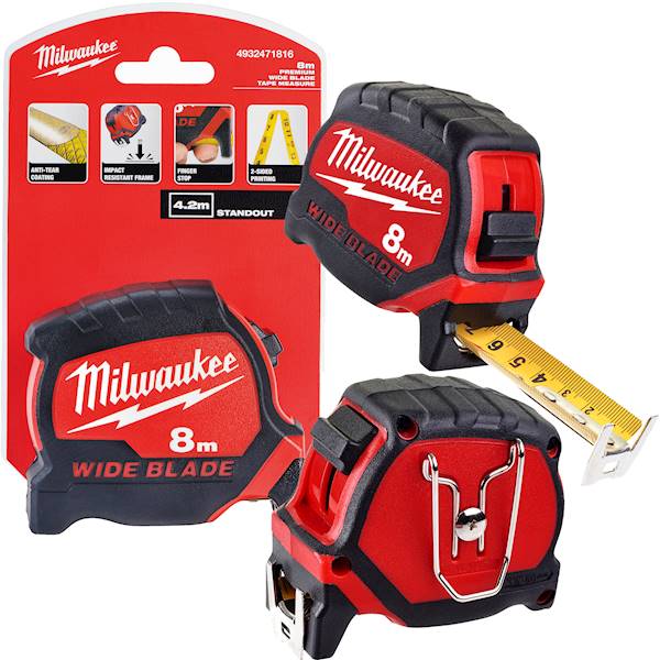 Miara taśma miernicza zwijana 8M Milwaukee WIDE - 4932471816