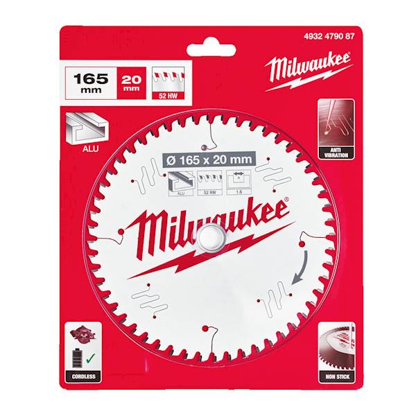 Tarcza do aluminium Widia 165x20x1,6 52z Milwaukee   4932479087