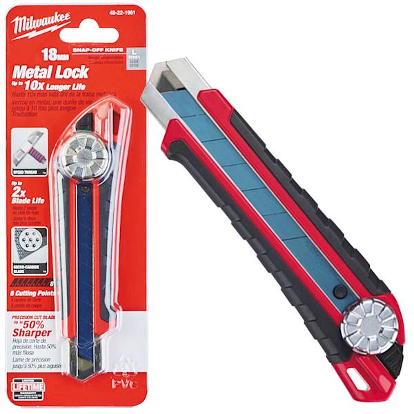 Nóż nożyk tapeciak 18mm Milwaukee Metal Lock - 48221961