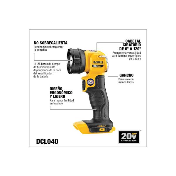 Lampa latarka warsztatowa LED 18V DeWalt DCL040-XJ