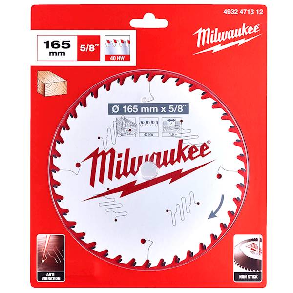 Tarcza do drewna Widia 165x15,87x1,6 40z Milwaukee Milwaukee   4932471312