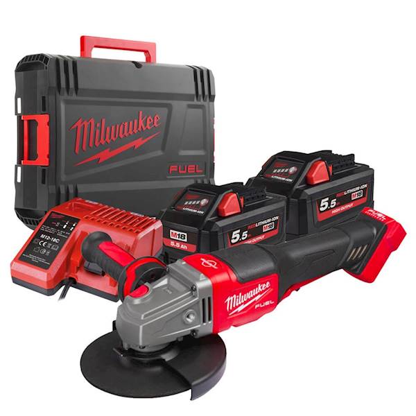 Szlifierka kątowa akumulatorowa Milwaukee 2x 5,5Ah M18FHSAG125XPDB-552X - 4933471080