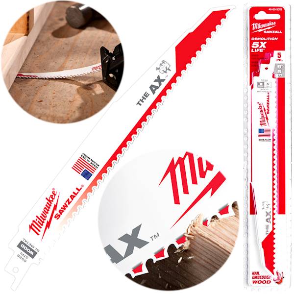 Brzeszczot - drewno z gwoździami 23cm Milwaukee AX - 48005026