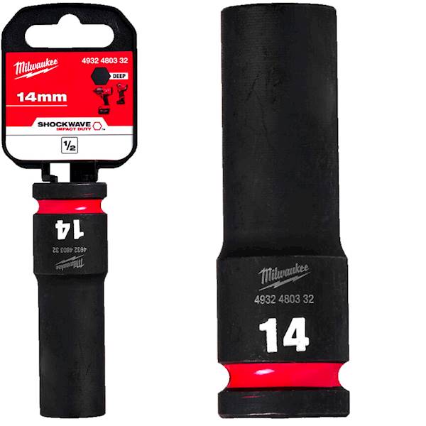 Nasadka udarowa 6-kątna DŁUGA 1/2 Milwaukee 14mm   4932480332