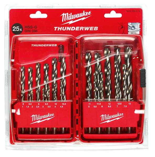 Zestaw wierteł do metalu HSS-G 25szt. Milwaukee - 4932352376
