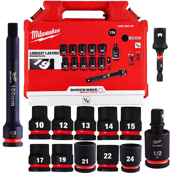 Zestaw nasadek udarowych 1/2" 13szt Milwaukee   4932480456