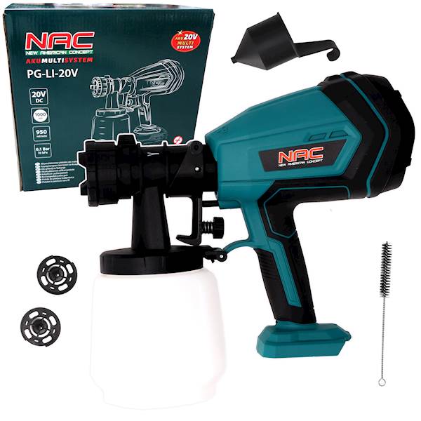 Pistolet malarski do malowania akumulatorowy 1l 20V NAC PG-LI-20V Body