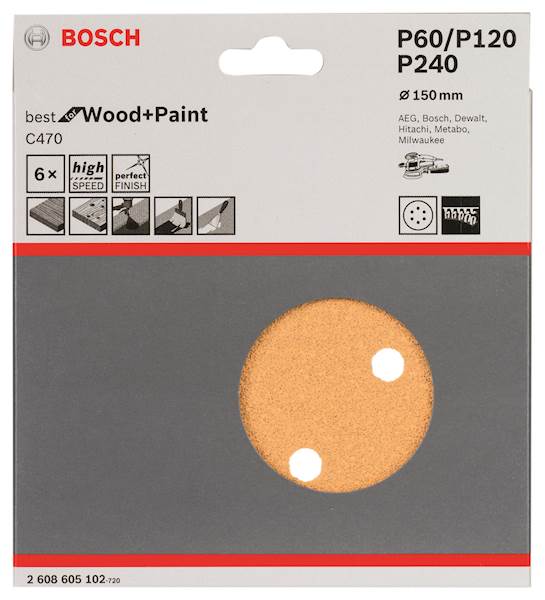 Papier ścierny krążek do szlifierki  D150 RW 5SZ  BOSCH 2608605102