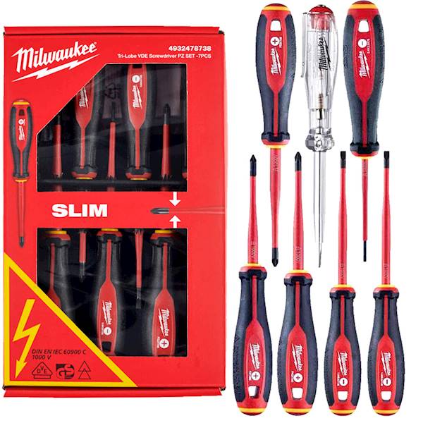 Wkrętaki izolowane elektryczne VDE 7szt Milwaukee - 4932478738