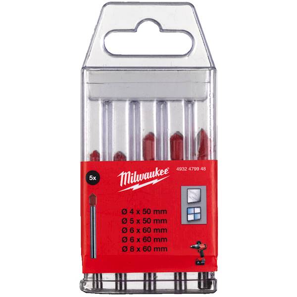 Zestaw wierteł do płytek ceramiki Milwaukee 5 szt - 4932479948