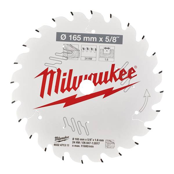 Tarcza do drewna Widia 165x15,87x1,6 24z Milwaukee Milwaukee   4932471311