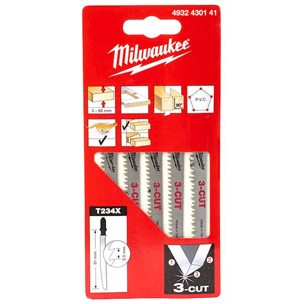 Brzeszczoty do wyrzynarki T Drewno PCV Milwaukee - 4932430141