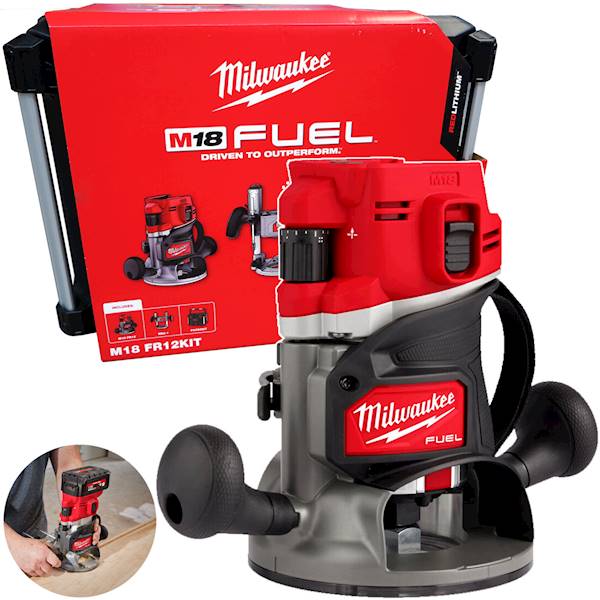 Frezarka + kufer PACKOUT Milwaukee M18FR12KIT-0P   4933493305