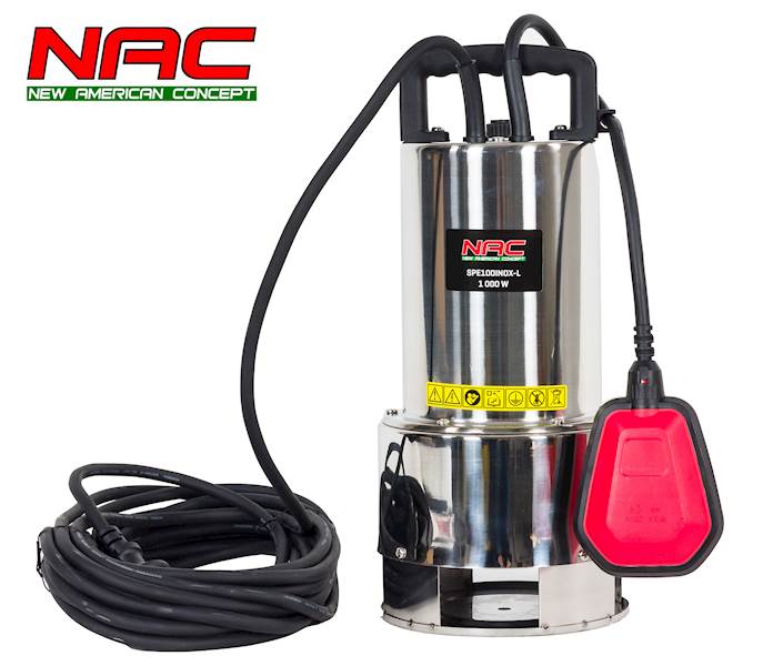 Pompa do brudnej wody NAC SPE100INOX-L 1000W 20000l/h