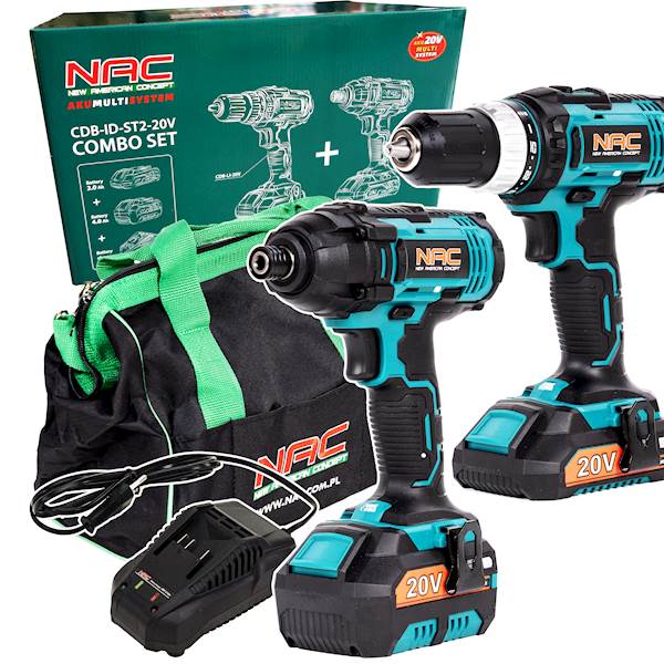 Wkrętarka 35Nm Zakrętarka udarowa 180Nm NAC CDB-ID-ST2-20V 2Ah + 4Ah