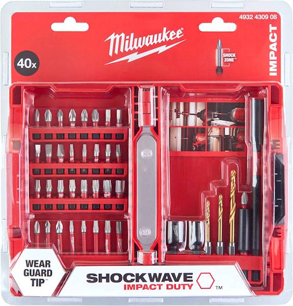 Zestaw bitów 40szt. SHOCKWAVE Milwaukee 4932430908 Udarowe !
