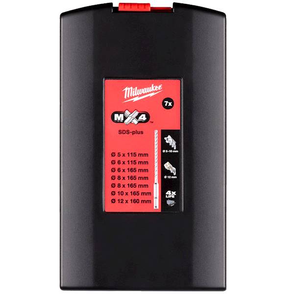 Wiertła zestaw Milwaukee 7szt 5 -12mm SDS+ MX4 - 4932478626