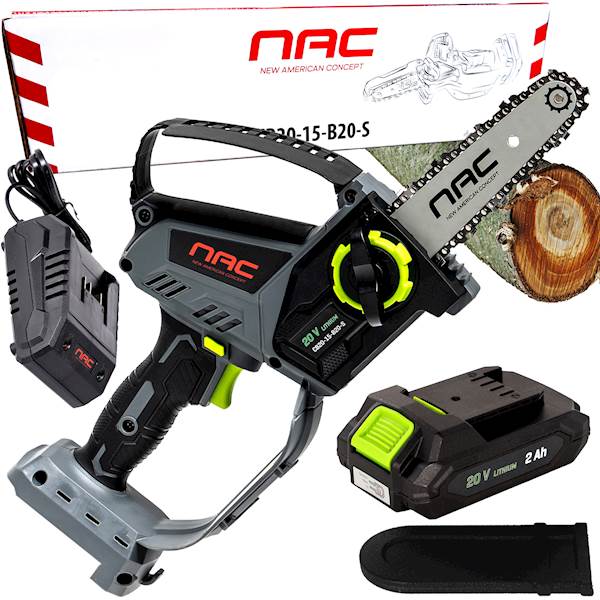 Mini piła łańcuchowa do gałęzi gałęziówka NAC CB20-15-B20-S 20V 2Ah 15cm
