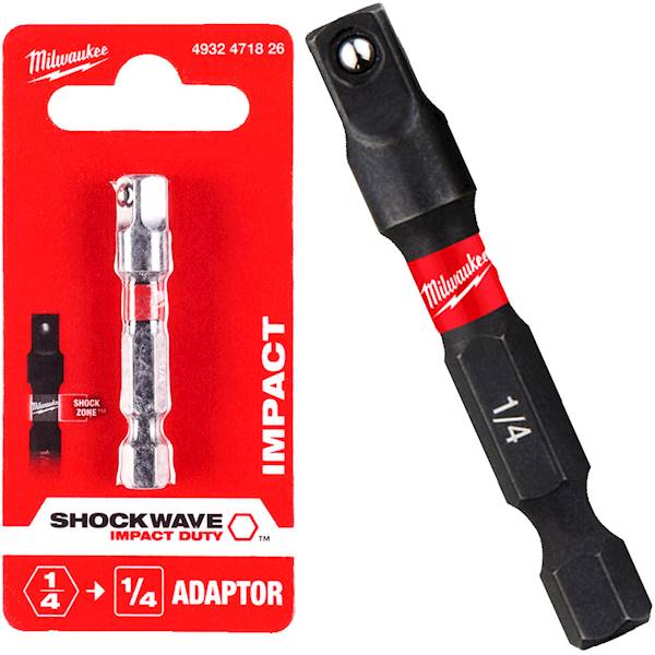 Adapter 1/4" HEX na 1/4" Kwadrat 50mm Milwuakee - 4932471826