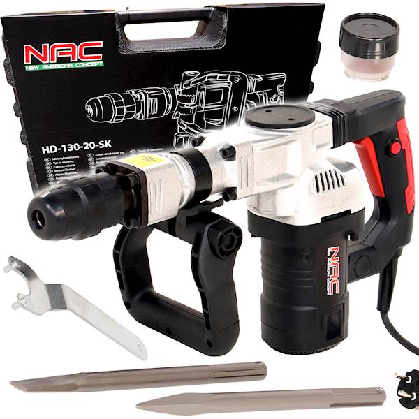 Młot wyburzeniowy kujący NAC HD-130-20-SK 20J 1300W SDS Max