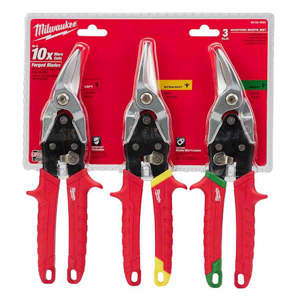 Nożyce do blachy zestaw 3szt. Milwaukee 48224533