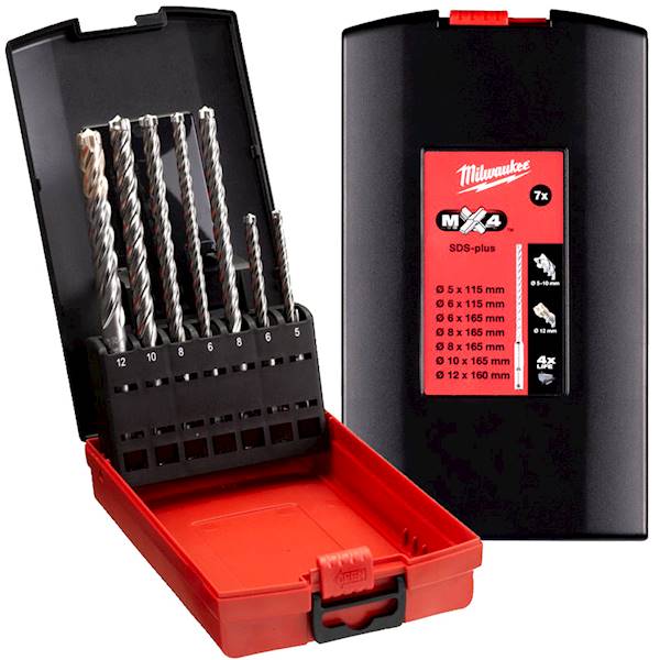 Wiertła zestaw Milwaukee 7szt 5 -12mm SDS+ MX4 - 4932478626
