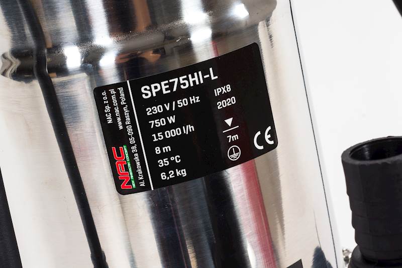 Pompa do brudnej wody NAC SPE75HI-L 750W 15000l/h