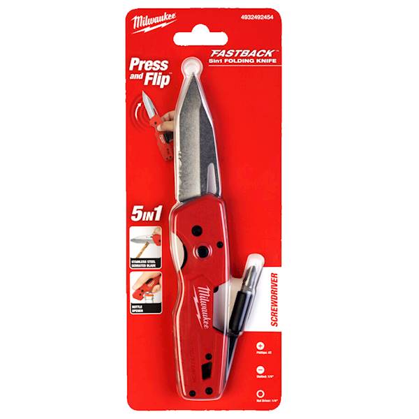 Nóż nożyk składany 5W1 wkrętak otwieracz Milwaukee - 4932492454