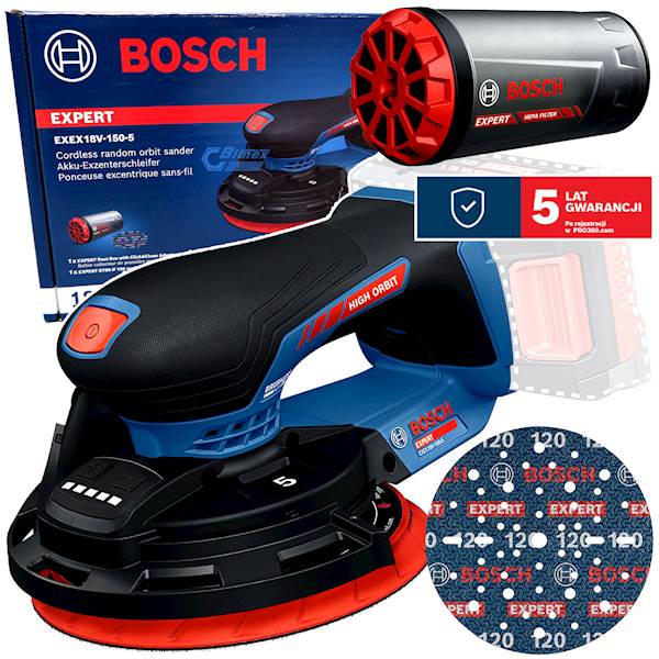 SZLIFIERKA MIMOŚRODOWA 150mm BOSCH EXPERT EXEX 18V-150-5 0601372901
