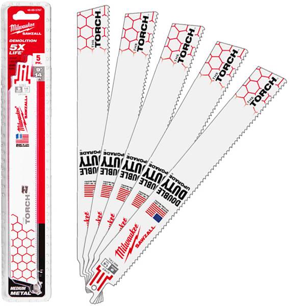 5x brzeszczot TORCH do metalu 230mm 14TPI Milwaukee - 48005787