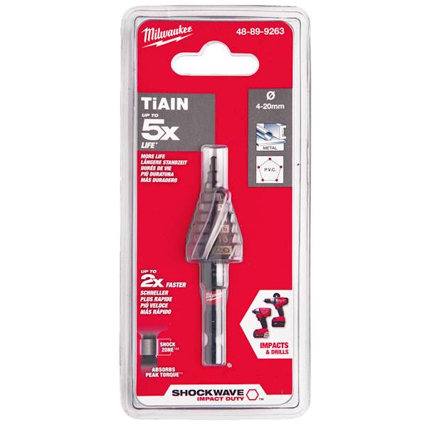 Wiertło stopniowe UDAROWE Milwaukee HEX 4-20mm   48899263