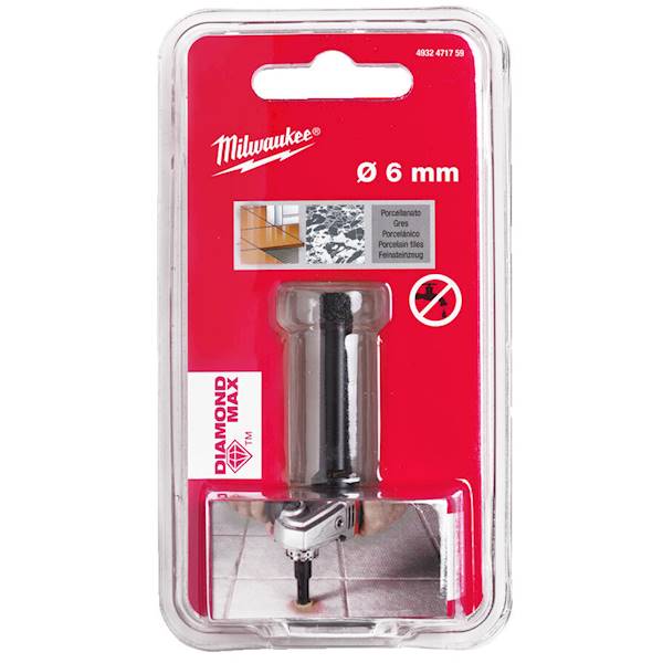 Otwornica diamentowa koronka gres 6mm M14 Milwaukee - 4932471759