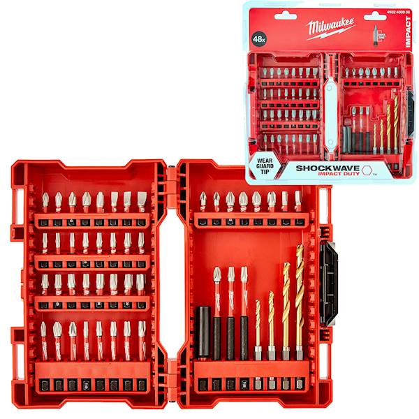 Zestaw bitów 48szt. SHOCKWAVE Milwaukee 4932430906 Udarowe !