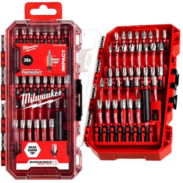 Zestaw bitów 38szt. SHOCKWAVE Milwaukee 4932492009 Udarowe !