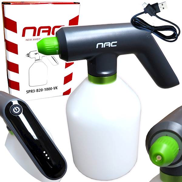 Opryskiwacz akumulatorowy 35PSI 3,6V USB NAC SPR3-B20-1000-VK 1L
