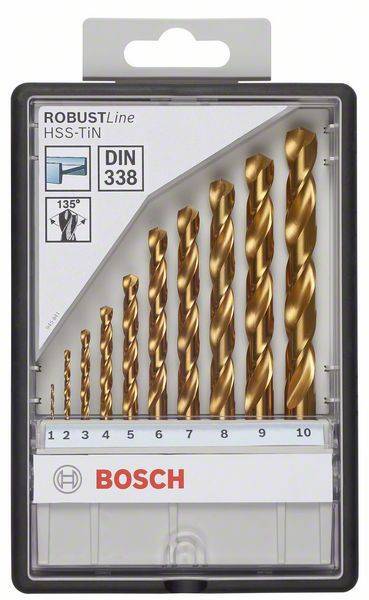ROBUST WIERTŁA HSS-TiN 1-10mm 10EL. BOSCH 2607010536