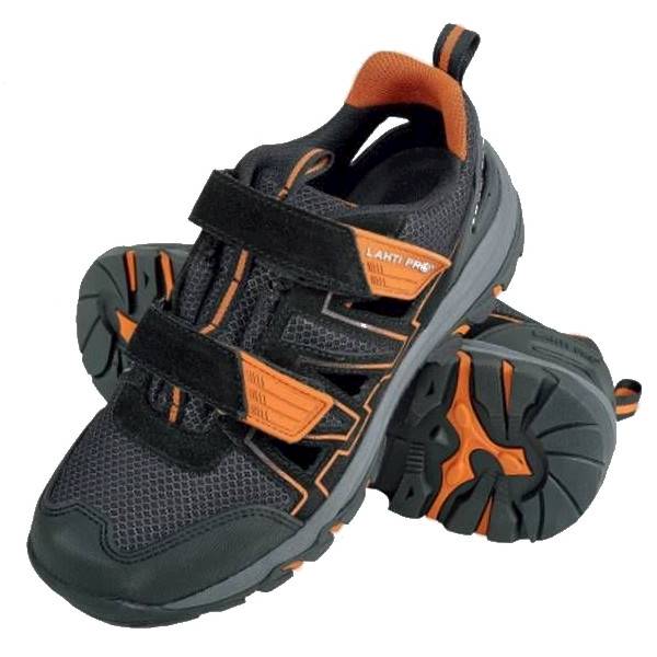 SANDAŁY ROBOCZE LAHTI CZARNO-SZARO-POMAR. 42  L3060642