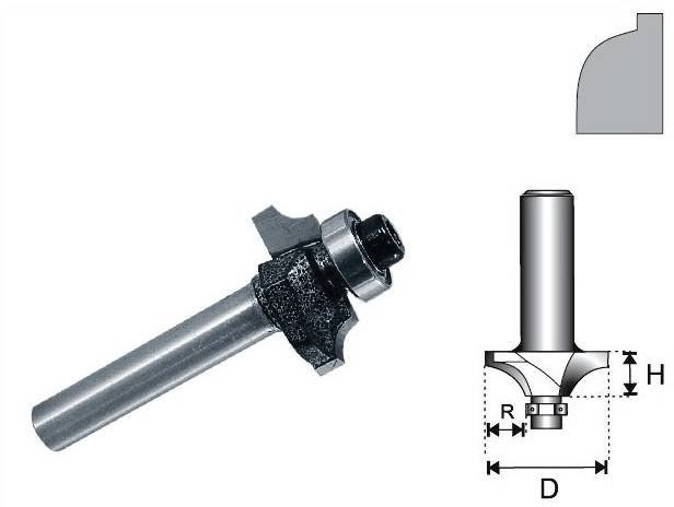 FREZ DO DREWNA ZAOKRĄGLONY Z ŁOŻYSKIEM 35,2mm DEDRA  07F132B