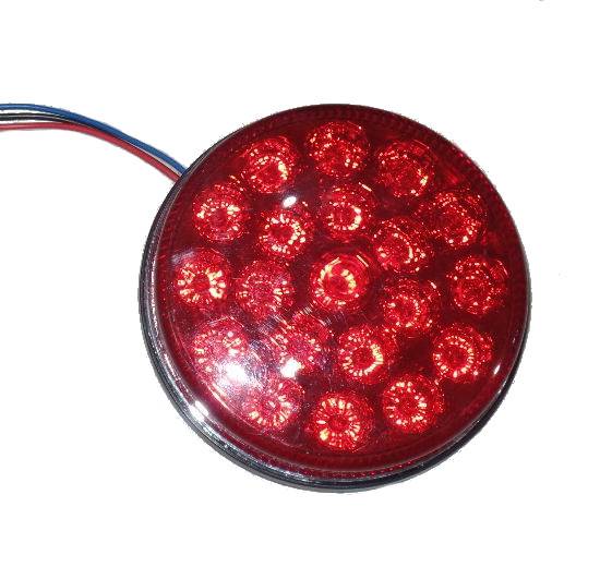 LAMPA LED OKRĄGŁA CZERWONA 12V-24V, LED
