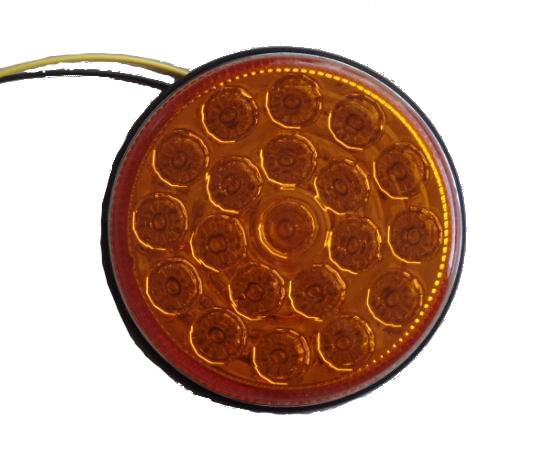 LAMPA LED OKRĄGŁA ŻÓŁTA 12V-24V