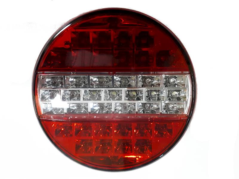 LAMPA TYLNA ZESP LED OKRĄGŁA 12V-24V, CZERWONO-B